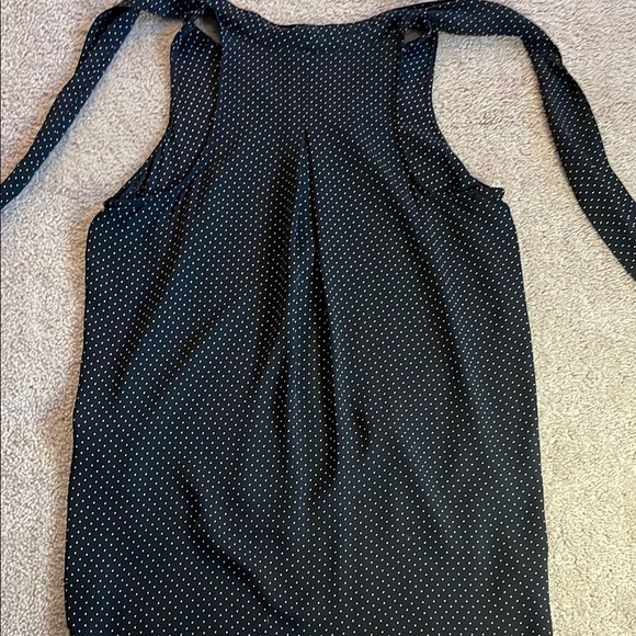 Philosophy Black Sleeveless Polkadot Tie Front Blouse - Picture 5 of 5